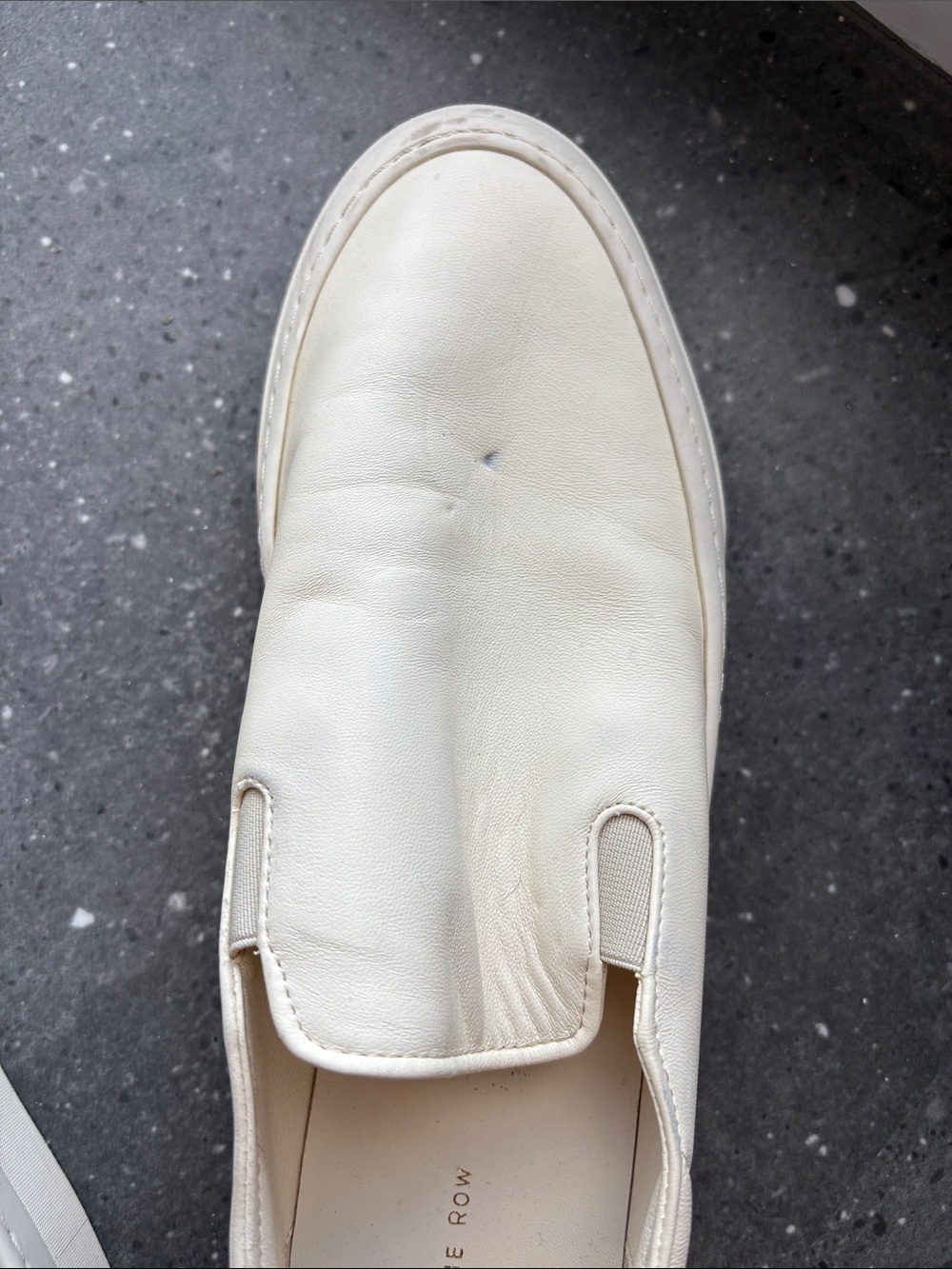 The Row women’s Cream Leather Slip-On Loafers - Picture 3 of 6